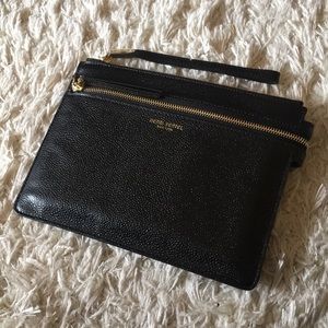 Classic Black Henri Bendel Clutch w/ Gold Hardware